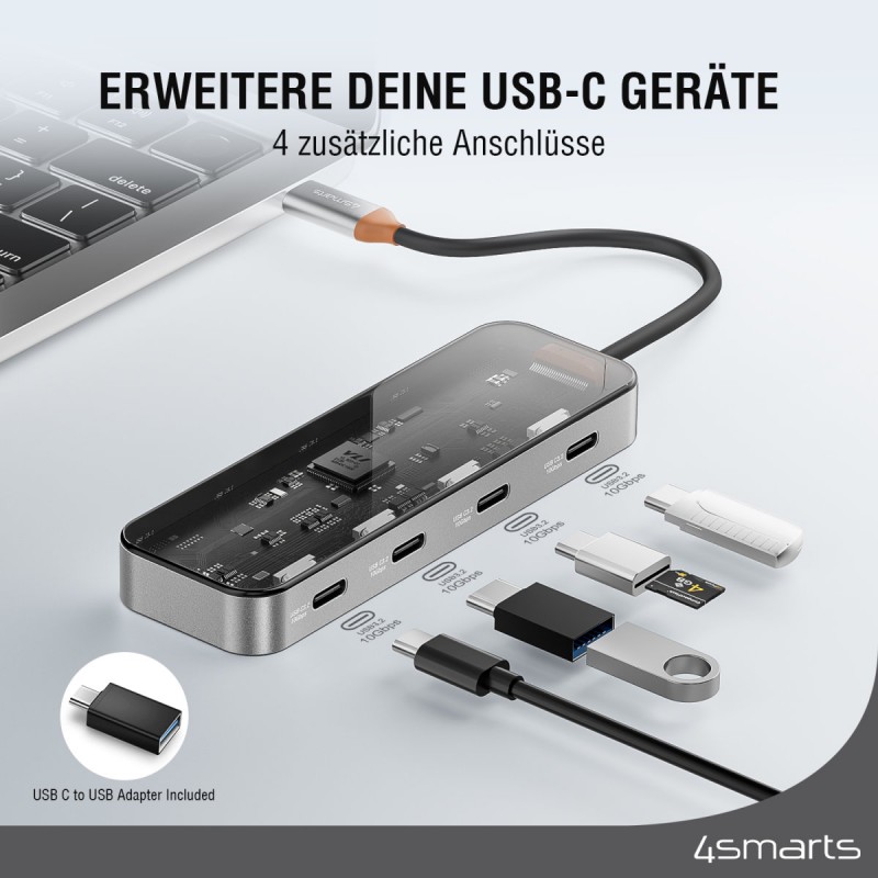 Αντάπτορας 4smarts Hub 4in1 Universal Mulitport  Space Grey (540471)