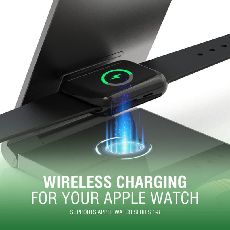Ασύρματος Φορτιστής 4smarts Ultimag Lucid Triplefold 15W Wireless Charger  Grey (iOS) (Android)
