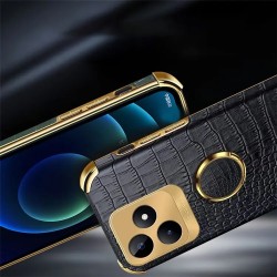 Θήκη Electroplated Crocodile Pattern with Kickstand Xiaomi Poco X7 Pro Yellow