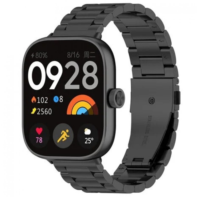 Ανταλλακτικό λουράκι Stainless Steel Xiaomi  Redmi Watch 4 / Smart Band 8 Pro / Smart Band 9 Pro /  Redmi Watch 55 Black
