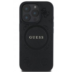Θήκη Guess Saffiano Peony Stamp MagSafe Case Apple iPhone 16 Pro Max (6.9") Black