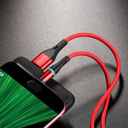 Καλώδιο Data Borofone BU16 Skill Magnetic USB A to MicroUSB 2.4A 1.2m Red